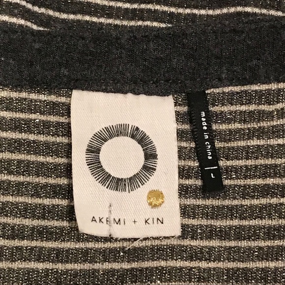 ANTHROPOLOGIE Akemi + Kin Striped Henley Top Large - Picture 12 of 13